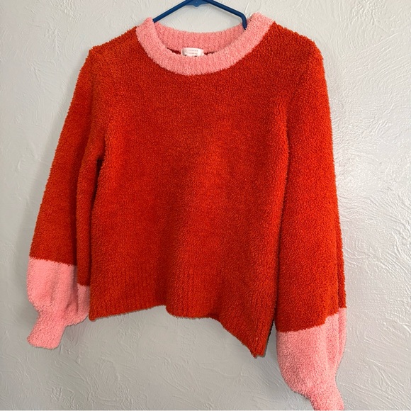 LC Lauren Conrad Red and Pink Crew Neck Sweater, Size S - Picture 2 of 10